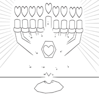 Heart Menorah Dot-to-Dot Puzzle